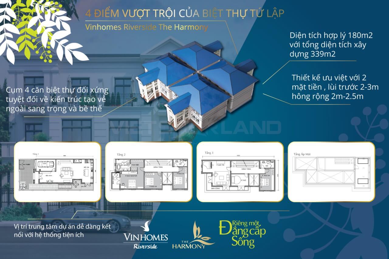 Chi tiết thiết kế tứ lập Vinhomes Riverside giai đoạn 2