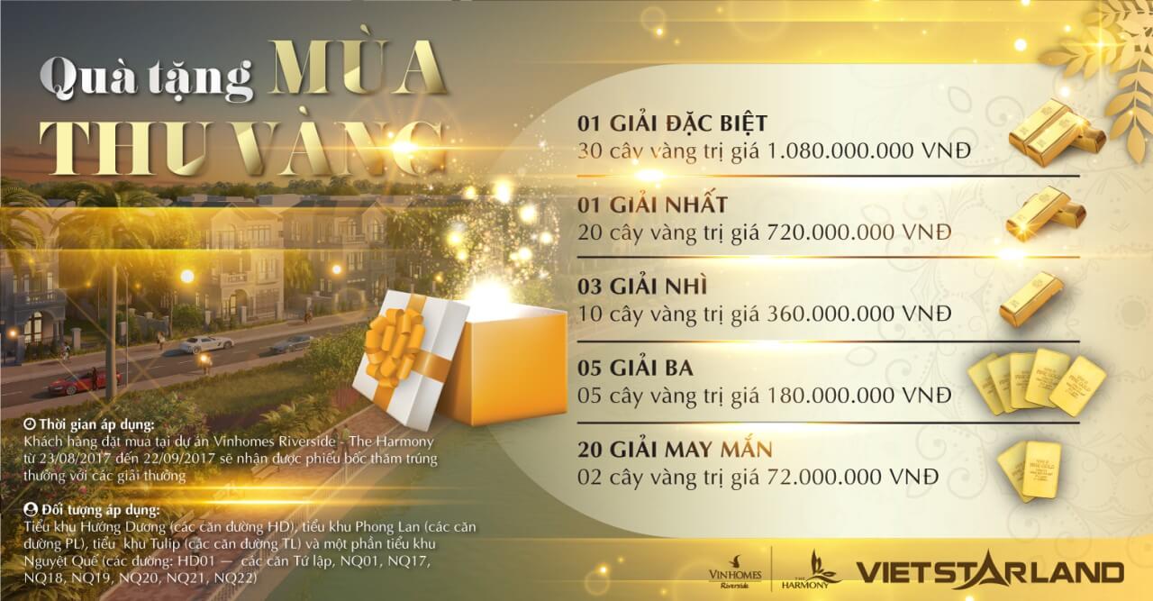 Ưu đãi tháng 9 khi mua biệt thự Vinhomes Riverside giai đoạn 2