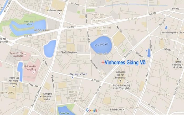 Đánh giá vị trí của Vinhomes Gallery Giảng Võ