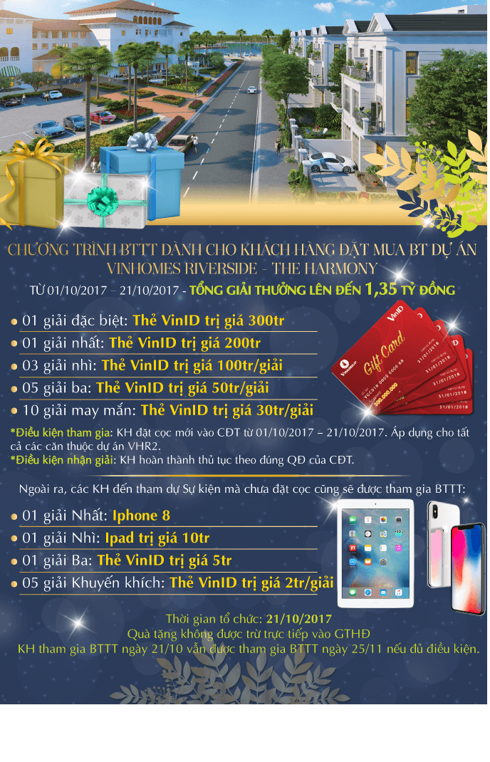 21-10-2017 bốc thăm trúng thưởng tại Vinhomes Riverside giai đoạn 2