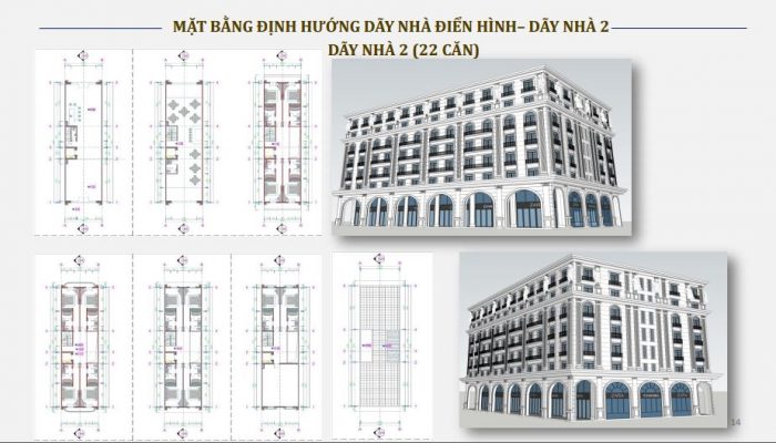 Mặt bằng định hướng dãy nhà điển hình - dãy nhà 2